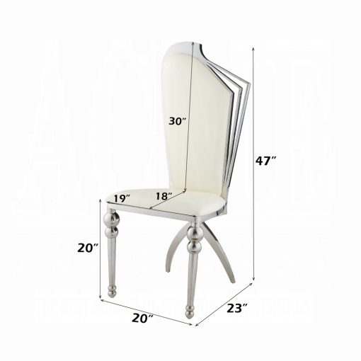 Acme Cyrene Beige Synthetic Leather Side Chair - Set of 2 - Image 7