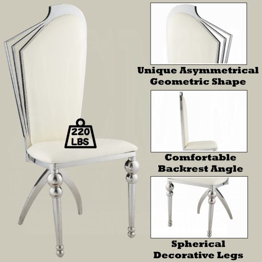 Acme Cyrene Beige Synthetic Leather Side Chair - Set of 2 - Image 8