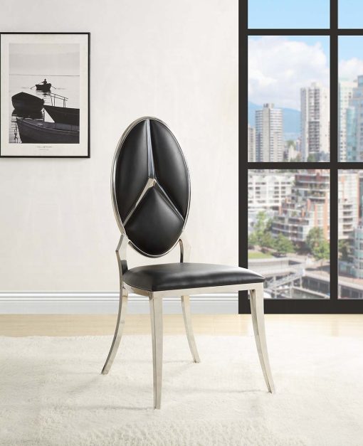 Acme Cyrene Black Synthetic Leather Side Chair - Set of 2