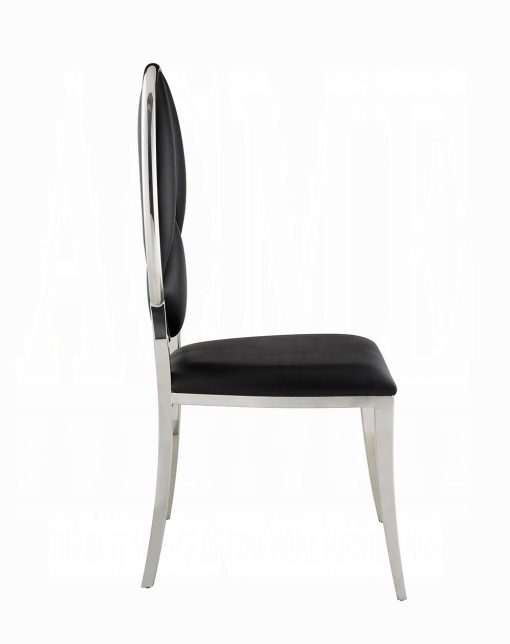 Acme Cyrene Black Synthetic Leather Side Chair - Set of 2 - Image 4