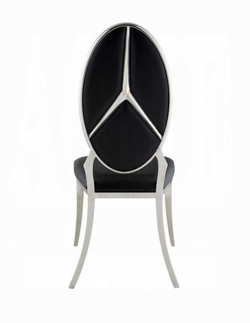 Acme Cyrene Black Synthetic Leather Side Chair - Set of 2 - Image 5