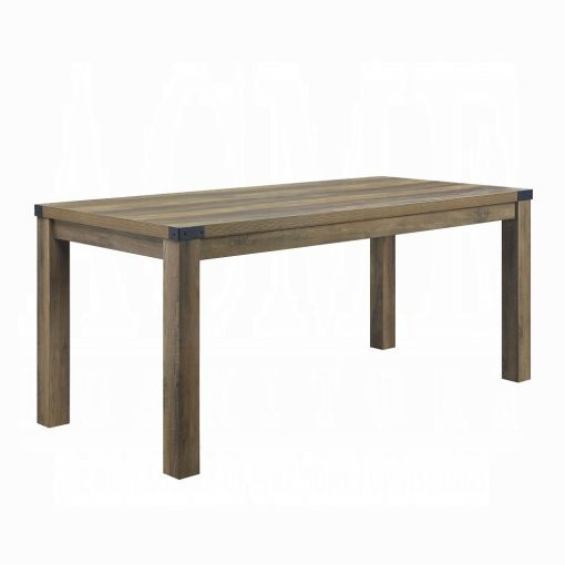 Acme Abiram Rustic Oak Dining Table - Image 2