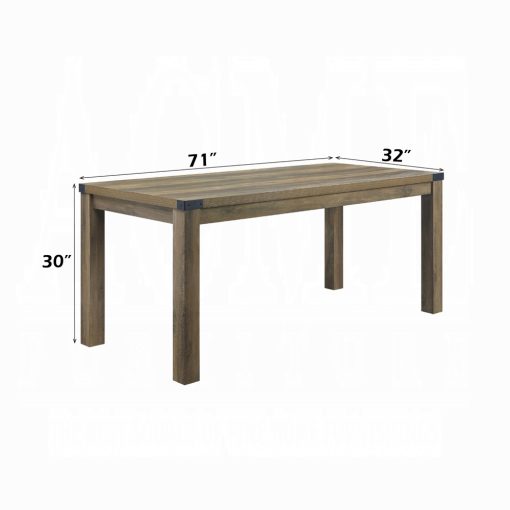 Acme Abiram Rustic Oak Dining Table - Image 6