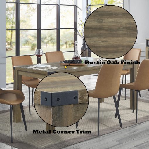 Acme Abiram Rustic Oak Dining Table - Image 7