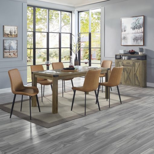 Acme Abiram Rustic Oak Dining Table - Image 5