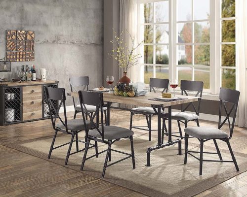 Acme Edina Oak & Sandy Black Dining Table