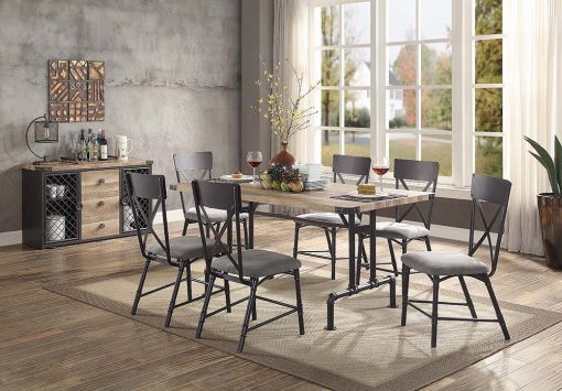 Acme Edina Oak & Sandy Black Dining Table