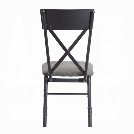 Acme Edina Gray Fabric, Oak & Sandy Black Side Chair - Set of 2 - Image 5