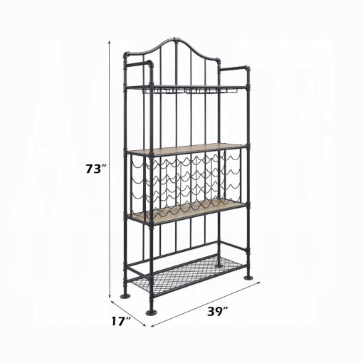 Acme Edina Oak & Sandy Black Wine Rack - Image 4