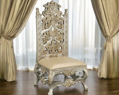 Acme Danae Synthetic Leather, Champagne & Gold Side Chair - Set of 2