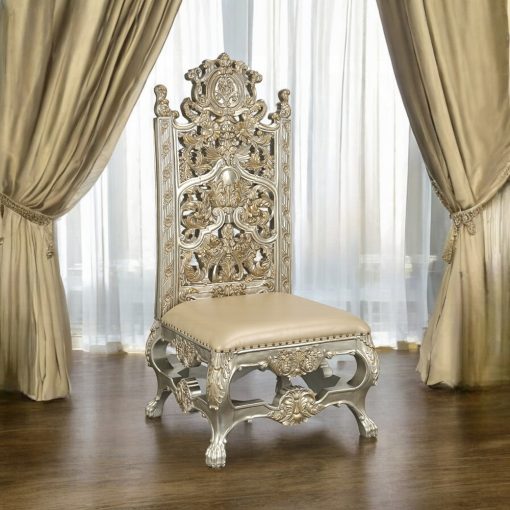 Acme Danae Synthetic Leather, Champagne & Gold Side Chair - Set of 2