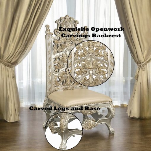 Acme Danae Synthetic Leather, Champagne & Gold Side Chair - Set of 2 - Image 8