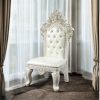 Acme Adara Pearl White Synthetic Leather & Antique White Side Chair - Set of 2