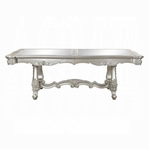 Acme Bently Champagne Pedestals Dining Table - Image 3