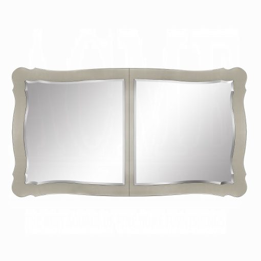 Acme Bently Champagne Pedestals Dining Table - Image 4