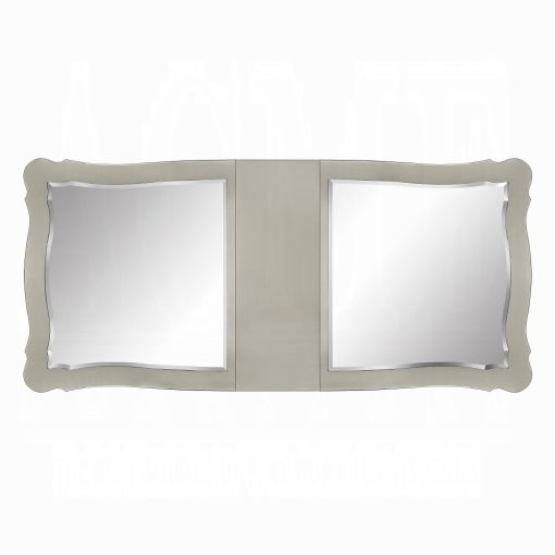 Acme Bently Champagne Pedestals Dining Table - Image 7