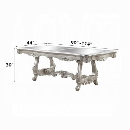 Acme Bently Champagne Pedestals Dining Table - Image 8