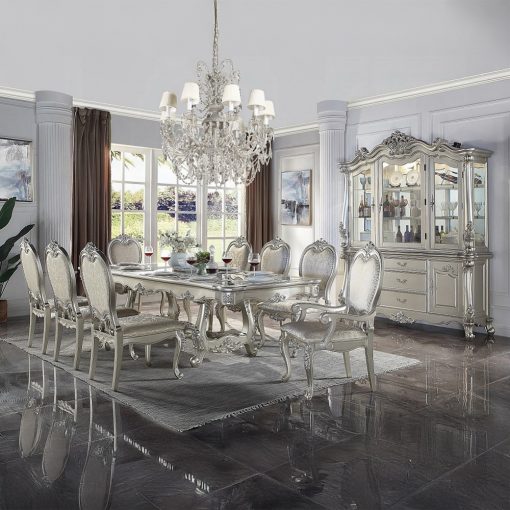 Acme Bently Champagne Pedestals Dining Table - Image 9