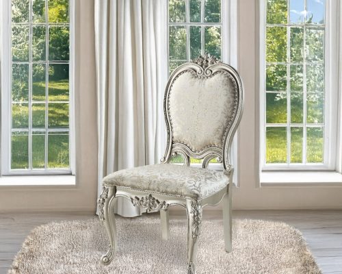 Acme Bently Fabric & Champagne Side Chair - Set of 2