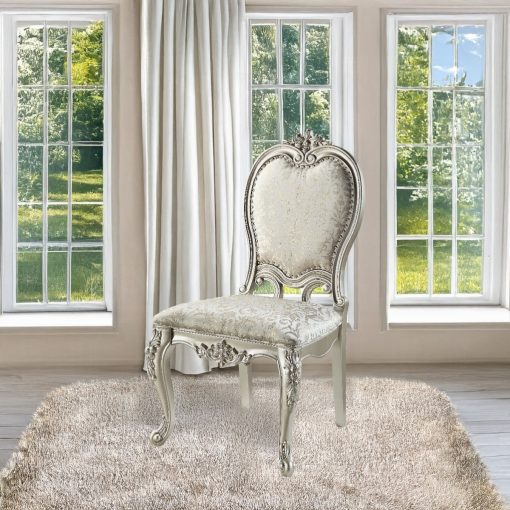 Acme Bently Fabric & Champagne Side Chair - Set of 2