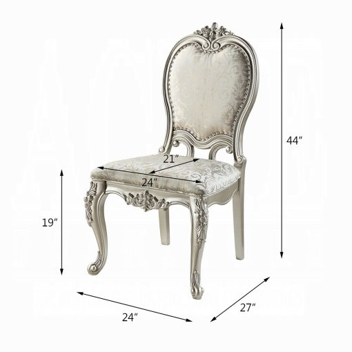 Acme Bently Fabric & Champagne Side Chair - Set of 2 - Image 8