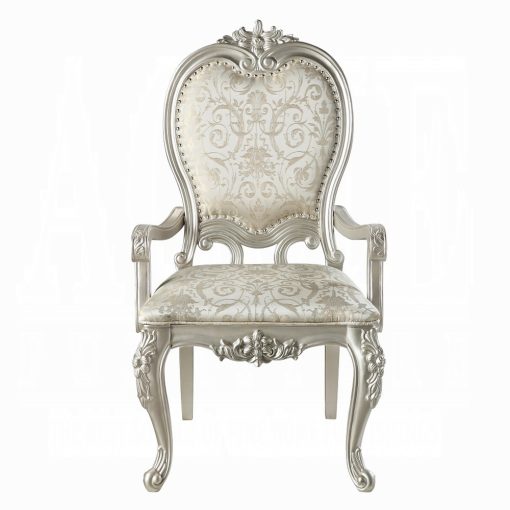 Acme Bently Fabric & Champagne Arm Chair - Set of 2 - Image 3