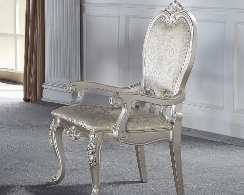 Acme Bently Fabric & Champagne Arm Chair - Set of 2