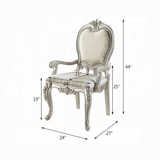 Acme Bently Fabric & Champagne Arm Chair - Set of 2 - Image 8