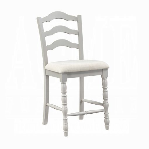 Acme Bettina Beige Fabric, Gray & Weathered Oak 5PC Pack Counter Height Table Set - Image 5