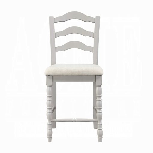 Acme Bettina Beige Fabric, Gray & Weathered Oak 5PC Pack Counter Height Table Set - Image 6