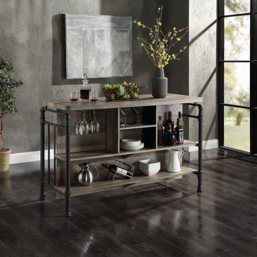 Acme Edina Antique Oak & Sandy Gray Kitchen Island