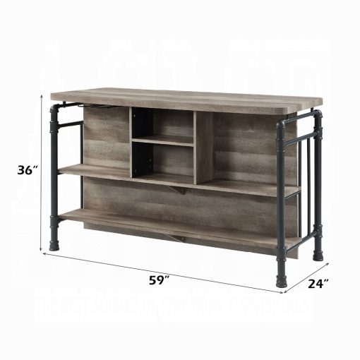 Acme Edina Antique Oak & Sandy Gray Kitchen Island - Image 6
