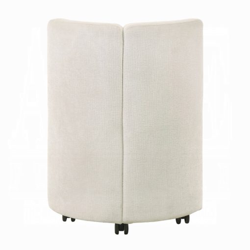 Acme Blayde White Chenille Side Chair with Swivel - Set of 2 - Image 5