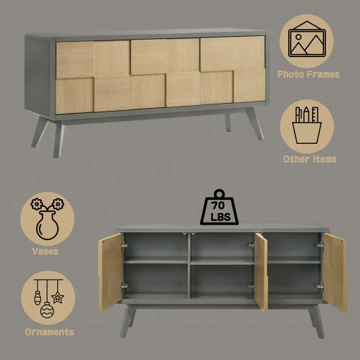Acme Blayde Light Gray & Natural Server - Image 6
