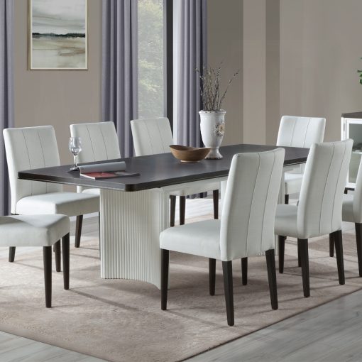 Acme Carena White & Brown Dining Table with Leaf