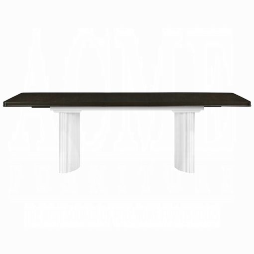 Acme Carena White & Brown Dining Table with Leaf - Image 3