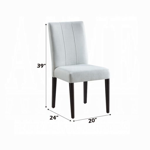Acme Carena White & Brown Side Chair - Set of 2 - Image 6