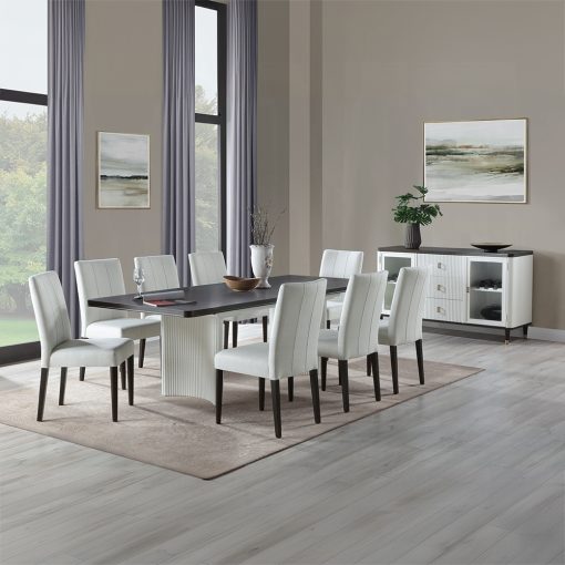 Acme Carena White & Brown Dining Table with Leaf - Image 6
