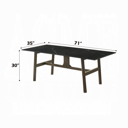Acme Destin Sintered Stone & Walnut Dining Table - Image 5