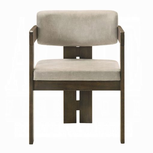 Acme Destin Light Gray Fabric & Walnut Side Chair - Image 2