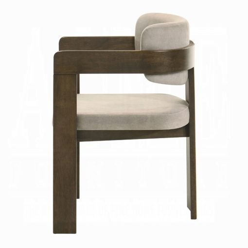 Acme Destin Light Gray Fabric & Walnut Side Chair - Image 3