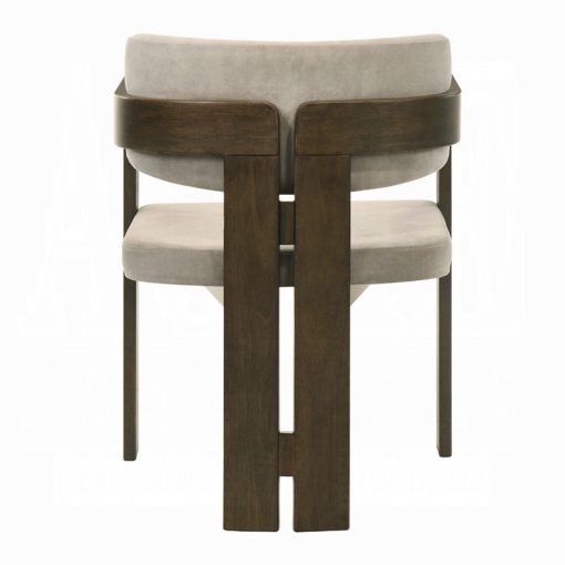 Acme Destin Light Gray Fabric & Walnut Side Chair - Image 4