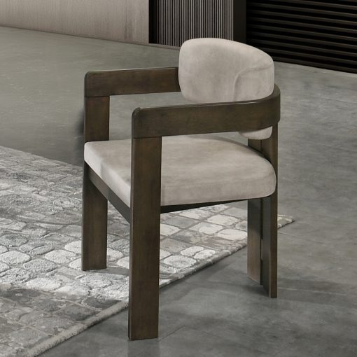 Acme Destin Light Gray Fabric & Walnut Side Chair