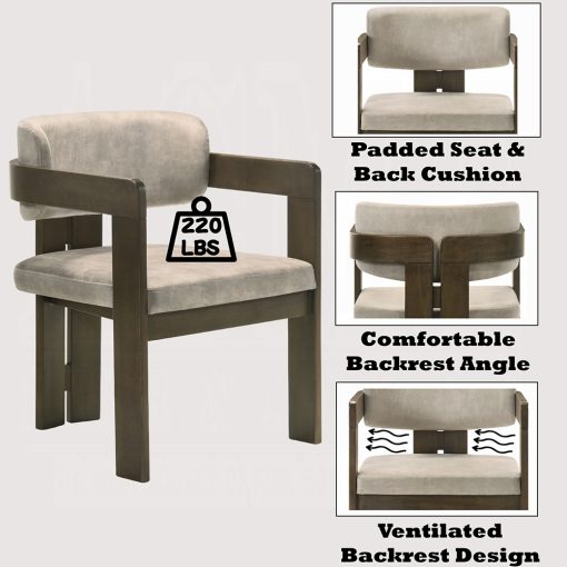 Acme Destin Light Gray Fabric & Walnut Side Chair - Image 6