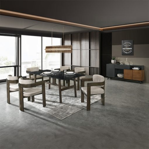 Acme Destin Light Gray Fabric & Walnut Side Chair - Image 7