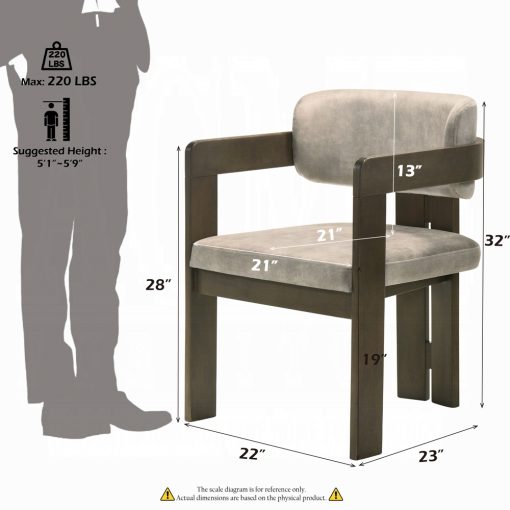 Acme Destin Light Gray Fabric & Walnut Side Chair - Image 8