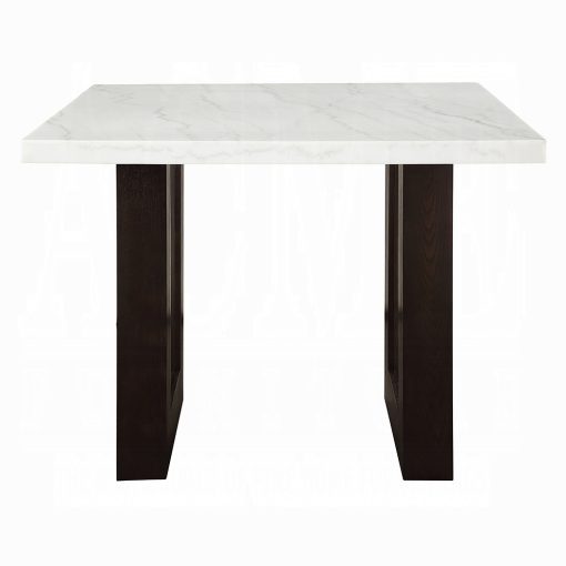 Acme Edwyn White Natural Marble Top & Espresso Counter Height Table - Image 3