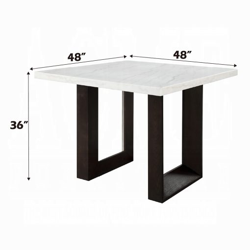 Acme Edwyn White Natural Marble Top & Espresso Counter Height Table - Image 5