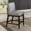 Acme Edwyn Gray Linen & Espresso Counter Height Chair - Set of 2