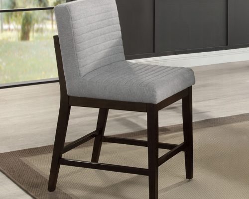 Acme Edwyn Gray Linen & Espresso Counter Height Chair - Set of 2